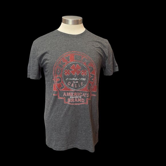 Lucky Brand Men's Graphic Tee Men's Size S Gray Red Logo Cotton Blend Shirt - Picture 1 of 7